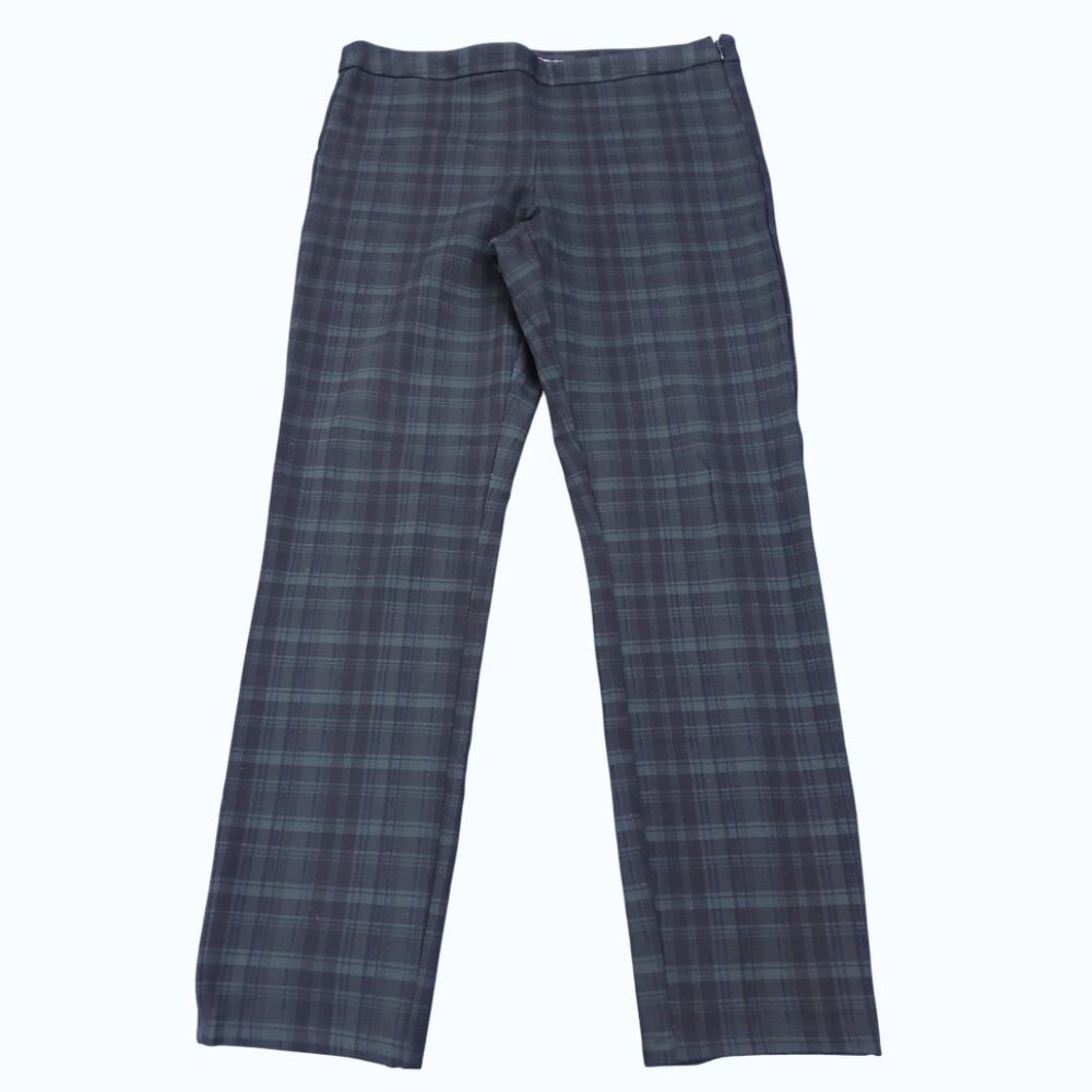 AMANDA & CHELSEA Tartan Plaid High Waist Straight Leg Dress Trousers NWOT